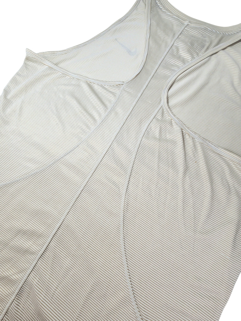 Nike Running Dri-FIT Tank Top Women's Large Cream Tan Stripe Racerback Athletic - Picture 12 of 15